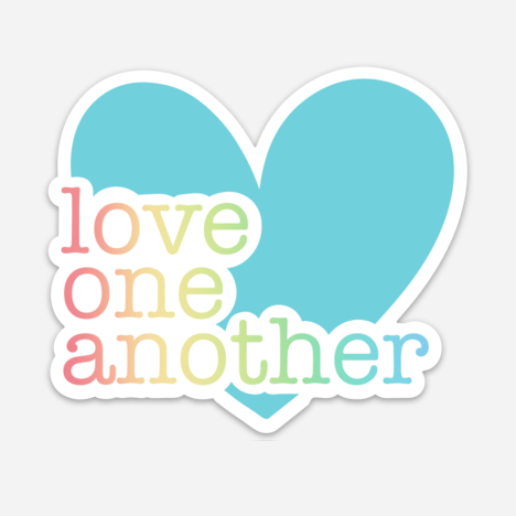 Love One Another Sticker Mockup